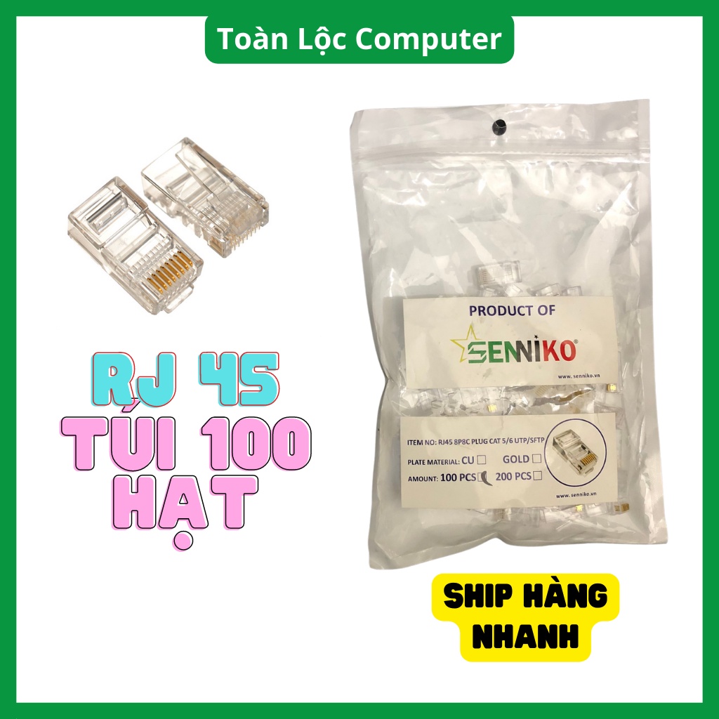 Hạt mạng RJ45 SENNIKO chân đồng chính hãng