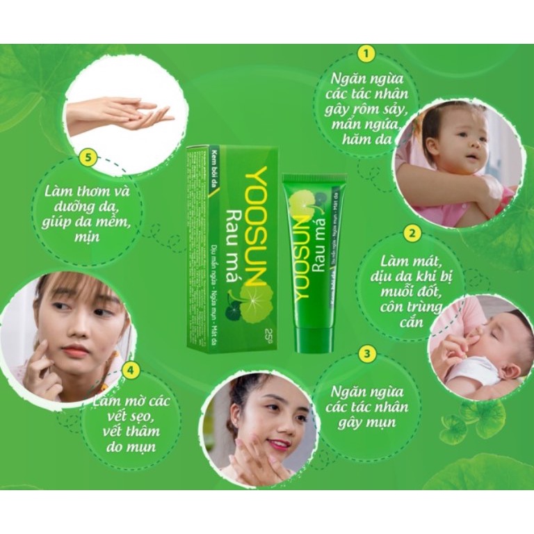 YOOSUN RAU MÁ, YOOSUN ACNES &amp; YOOSUN NGHỆ-CÁC LOẠI KEM 100% TỪ THIÊN NHIÊN