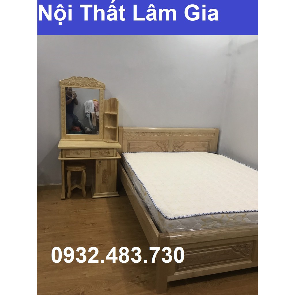 Giường gỗ sồi nga ngang 1m8 HCM