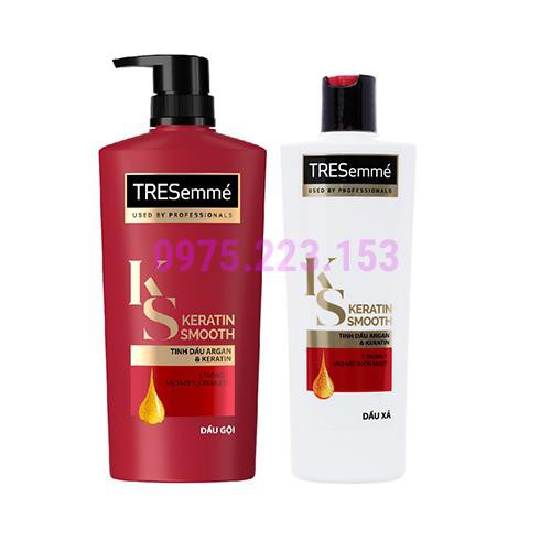 Combo dầu gội dầu xả Tresemme Keratin Smooth