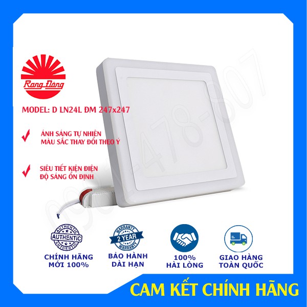Đèn ốp trần, đèn led ốp trần đổi màu D LN24L 24W Rạng Đông, bảo hành 2 năm