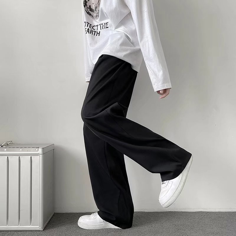 Quần dài dáng rộng thiết kế đơn giản thời trang theo phong cách Hàn Quốc dành cho cặp đôi retro thời trang hàn quốc thời trang nam simple quần ống suông