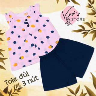 Đồ bộ nữ tole lanh quần đùi 3 nút