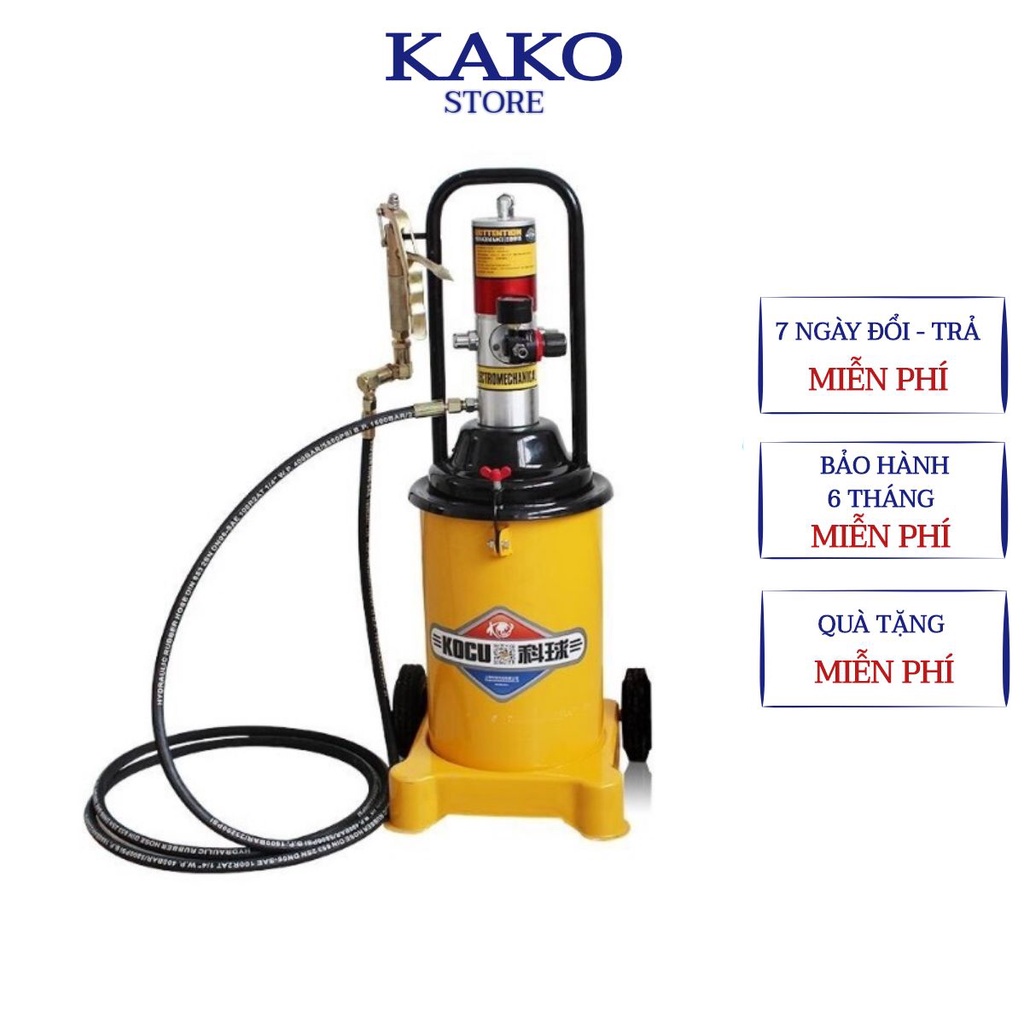 Máy bơm mỡ khí nén bơm mỡ hơi kuco gz-8 , dung tích 12 lít, tặng bộ gioong zin sơ