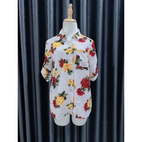 Áo sơ mi hoa d.n.a xuất dư xịn