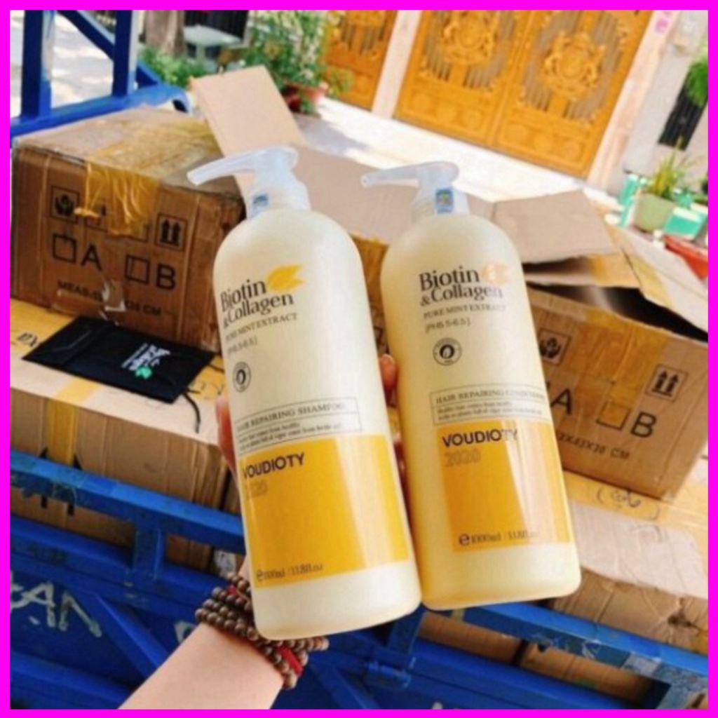 Cặp Dầu Gội + Xả BIOTIN & COLLAGEN  VOUDIOTY VÀNG 1000ml| Phục Hồi Tóc Hư Tổn, Siêu Mềm Mượt - Chuẩn Hãng | BigBuy360 - bigbuy360.vn