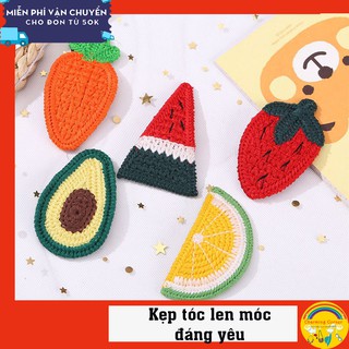 Kẹp tóc len móc hình hoa quả đáng yêu