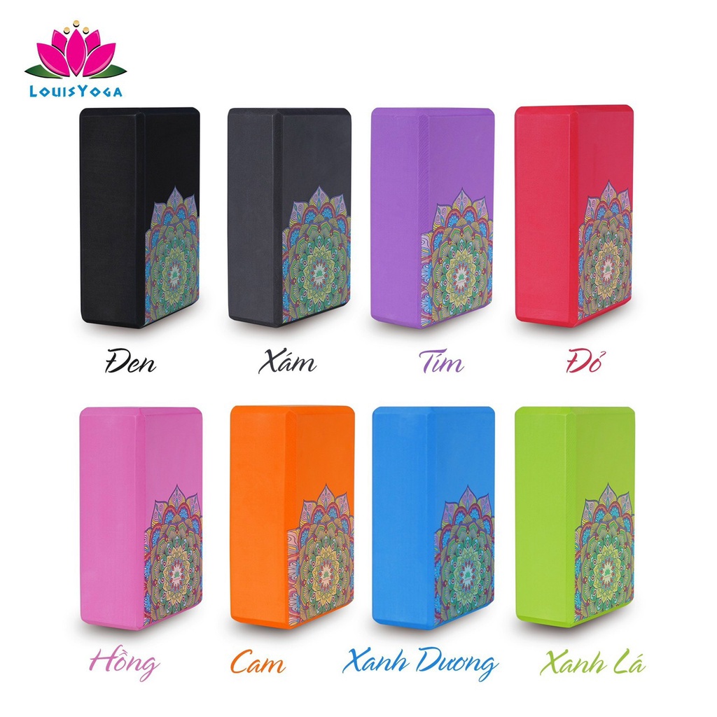Gạch xốp hoa văn eva 7 màu louis hỗ trợ yoga - Yoga An Viên