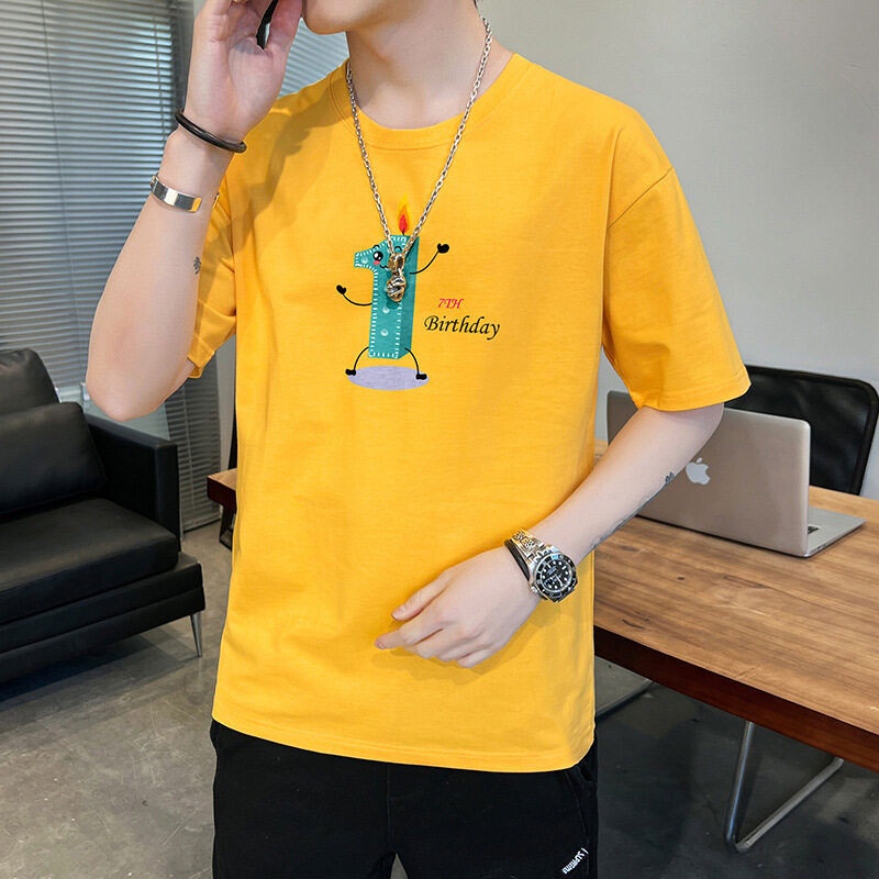 Áo Thun Tay Ngắn Dáng Rộng In Chữ Thiết Kế Mới Thời Trang Mùa Hè Cho Nam