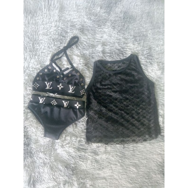 Set bikini kèm áo lưới