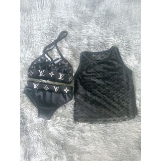 set bikini kèm áo lưới