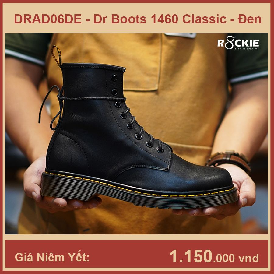 Giày boots Dr Martens 1460 da thật - Da nappa cao cấp - Đen - DRAD06 - R8ckie Official