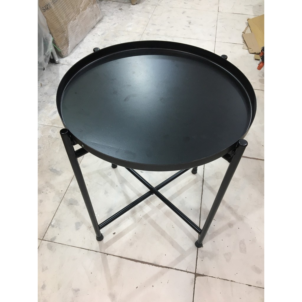 Bàn tròn sắt gấp gọn [GẤP GỌN TIỆN LỢI] bàn trà/cafe xếp gọn tiện lợi