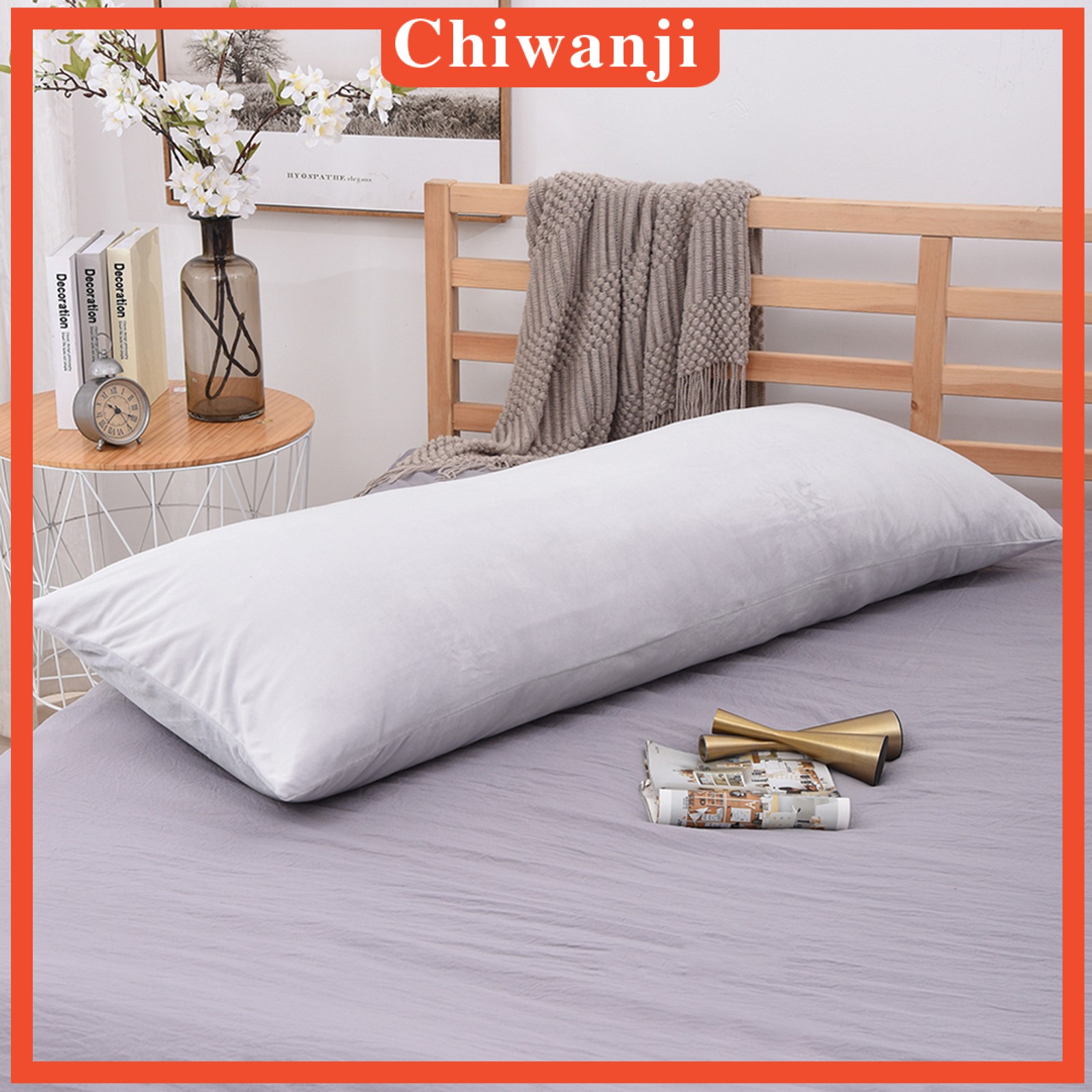 [CHIWANJI] Non-Allergenic Bolster Pillow Case Long Body Support Orthopedic Pregnancy