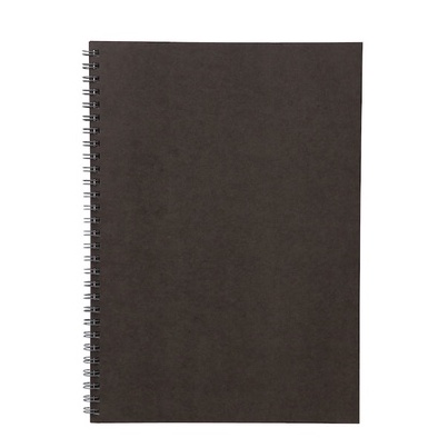 SỔ GHI CHÚ SỔ LÒ XO KÉP B5 - XÁM ĐẬM - BE 48 TỜ - 96 TRANG MUJI