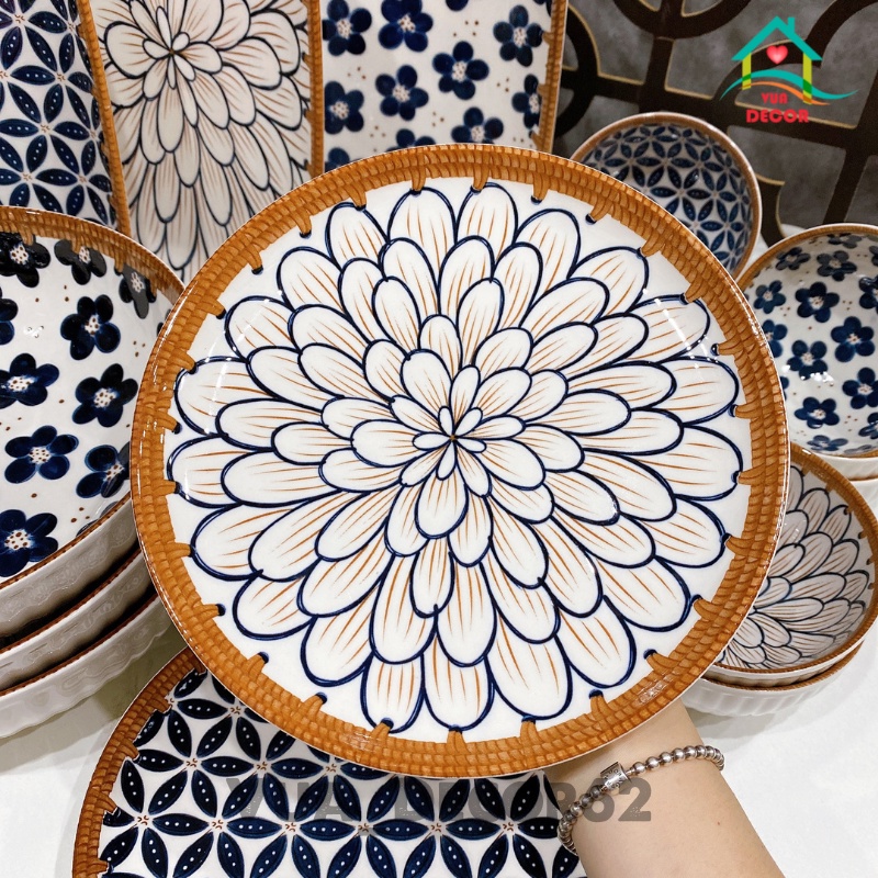 Bát Đĩa Decor  Chén Dĩa Dễ Thương  Đĩa Sứ Bát Tô Ăn Cơm Chén Sứ Đẹp MÂY NHẬT H1