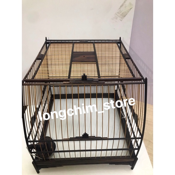 Lồng Thái Vuông Đấu Gỗ Mun S full phụ kiện 31;37;41
