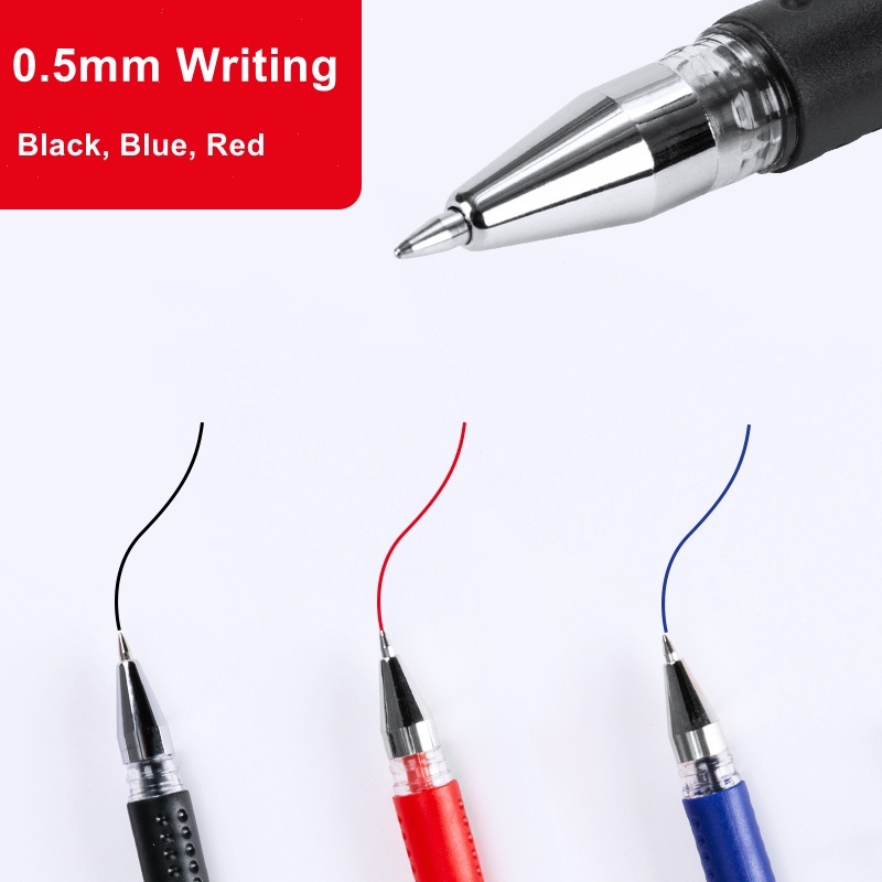 Bút bi mực đen/đỏ/xanh dương ngòi 0.5mm sử dụng tiện lợi