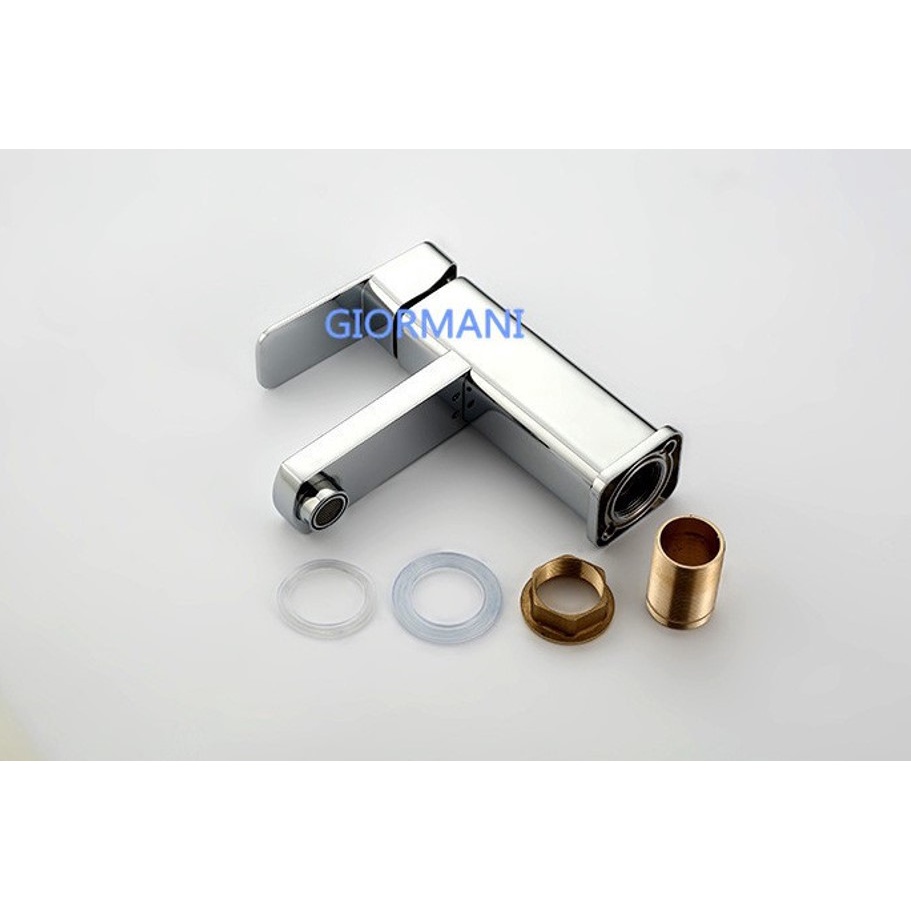 Vòi rửa mặt, vòi lavabo nóng lạnh Vuông bóng rẻ bền đẹp LVB01