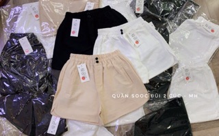 Quần sooc đũi xước 2 cúc cho nữ