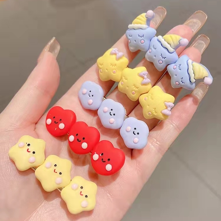Dễ Thương Kẹp Tóc Hình Ngôi Sao Năm Cánh / Trái Tim Kiểu Hàn Quốc Đơn Giản Xinh