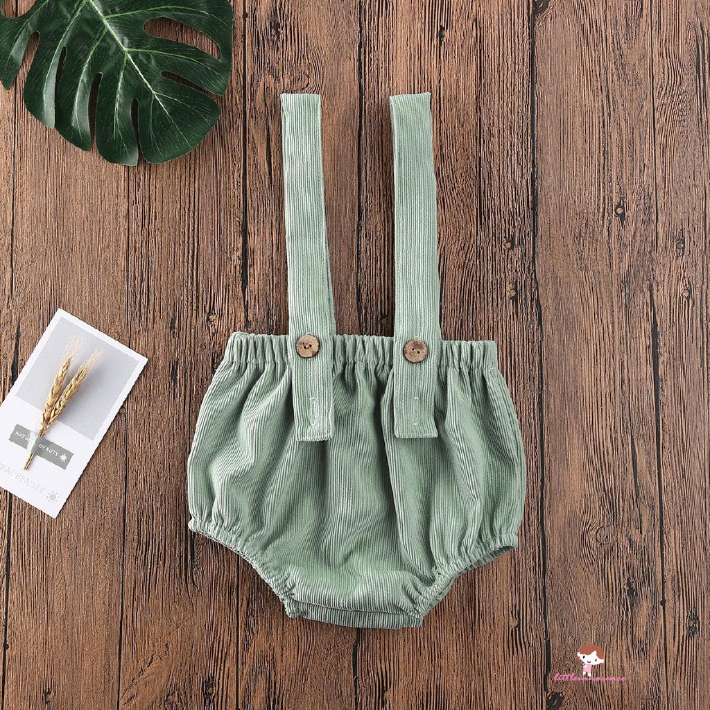 ❤XZQ-0-24m Children Solid Color Suspender Shorts Infant Adjustable Pants with Button Summer Fashion Shorts