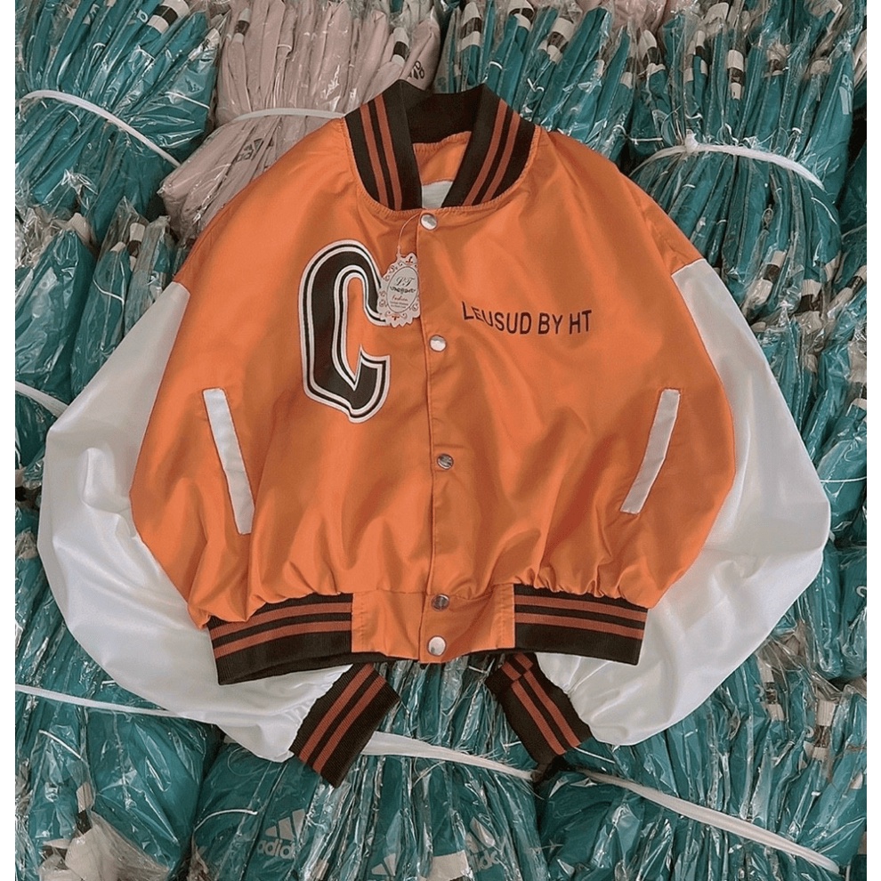 Áo Khoác Bomber Nữ Form Lửng Phối Màu In Chữ Cực Xinh Mẫu Mới Cực HOT - CLITUS FASHION