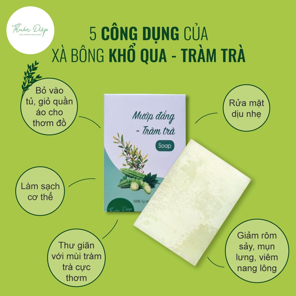 XÀ BÔNG (Xà phòng) THIÊN NHIÊN HANDMADE NGHỆ, KHỔ QUA [THUẦN DIỆP]