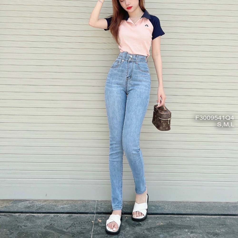 Quần jean dài ôm lưng cao 2 nút hàng đẹp tôn dáng!