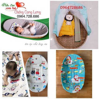 Combo nôi tre & nệm bọc nôi 70x1,2m cho bé từ 0-36 tháng