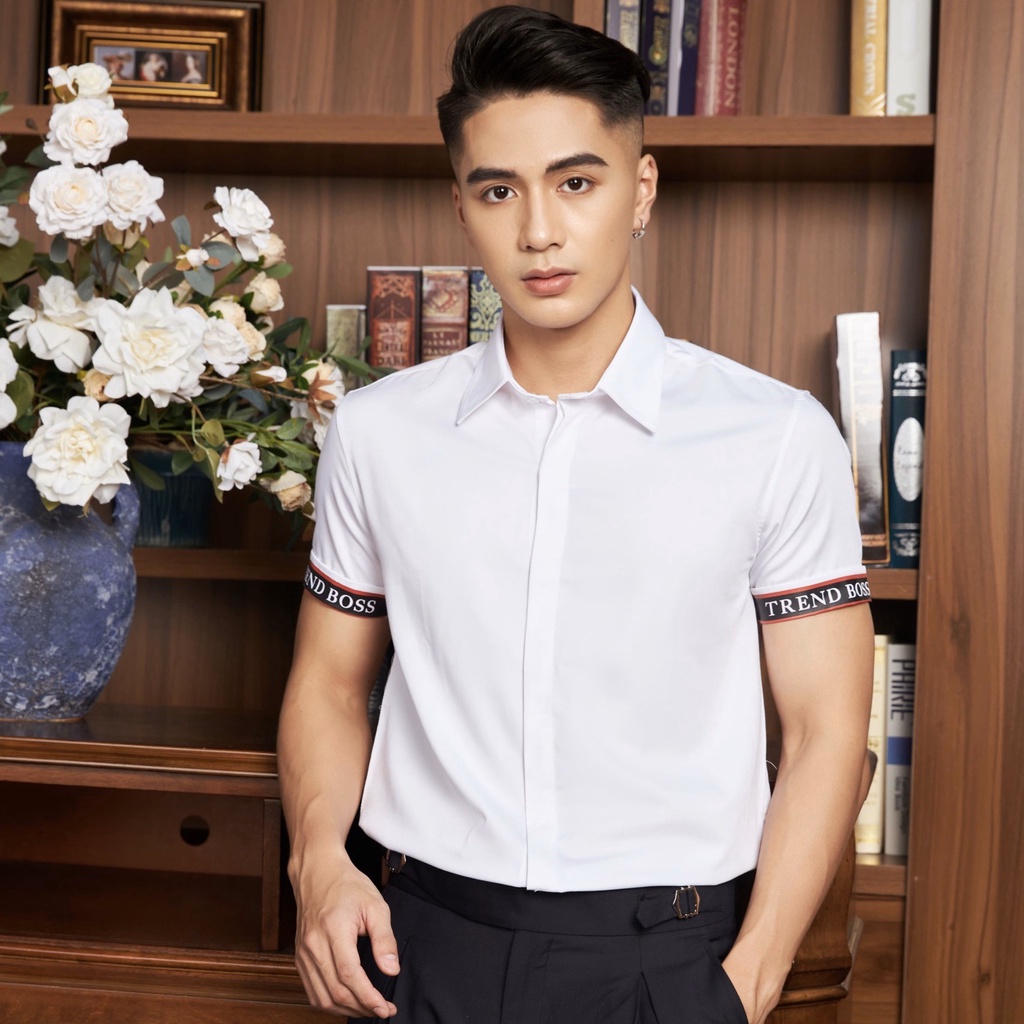 Áo sơ mi nam ngắn tay vải Bamboo cao cấp đã qua xử lý nhăn-sang trọng, đẳng cấp Trend Boss