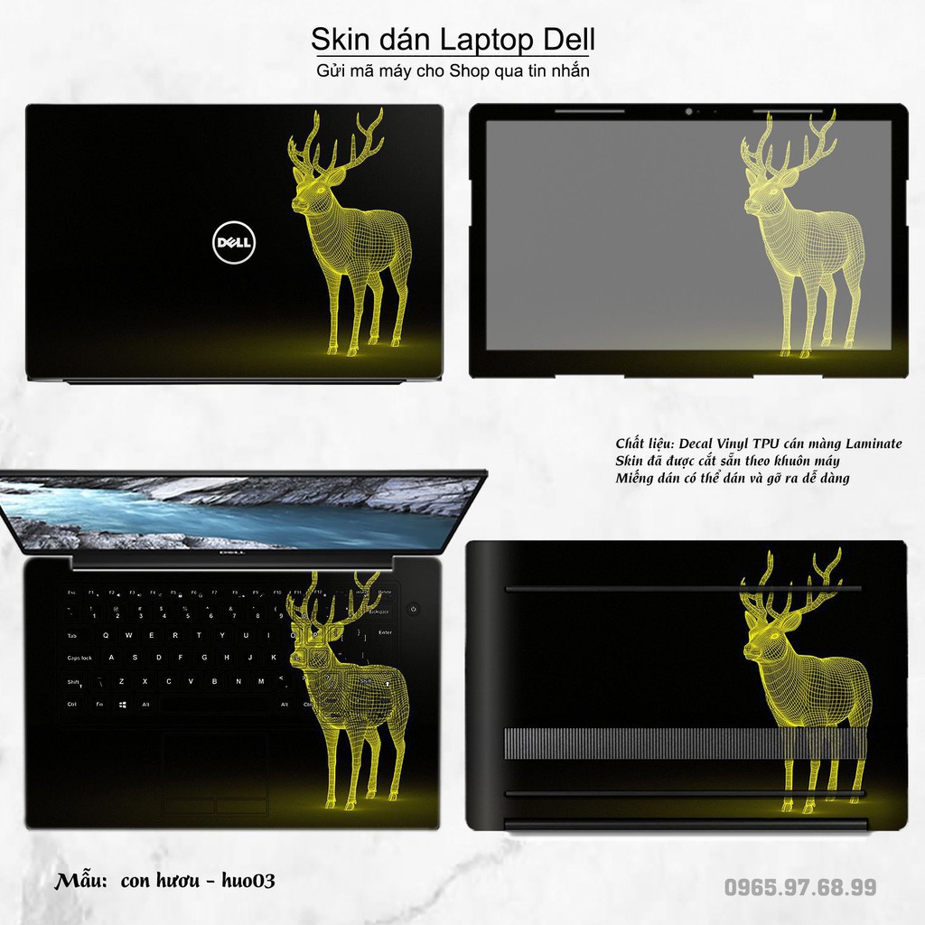 Skin dán Laptop Dell in hình Con hươu (inbox mã máy cho Shop)