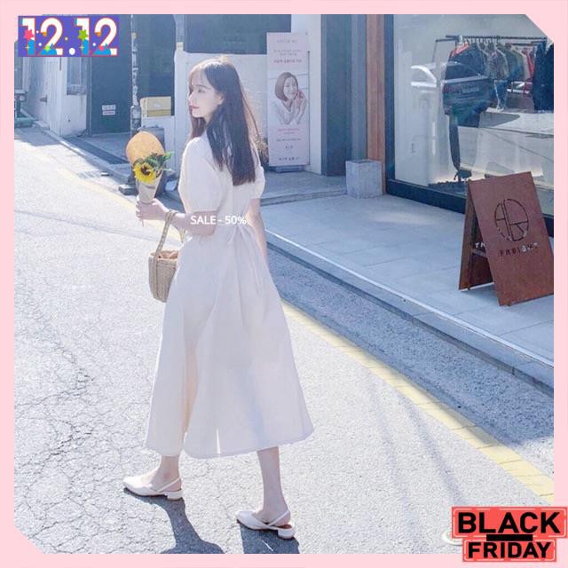 [HÀNG CAO CẤP] Đầm sm trắng form dài thắt eo (kèm hình thật) | BigBuy360 - bigbuy360.vn