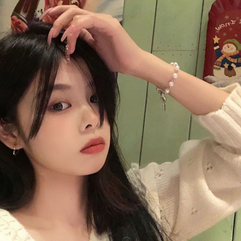 Ốp Vòng Tay Đính Ngọc Trai Phong Cách Retro Hàn Quốc nữ