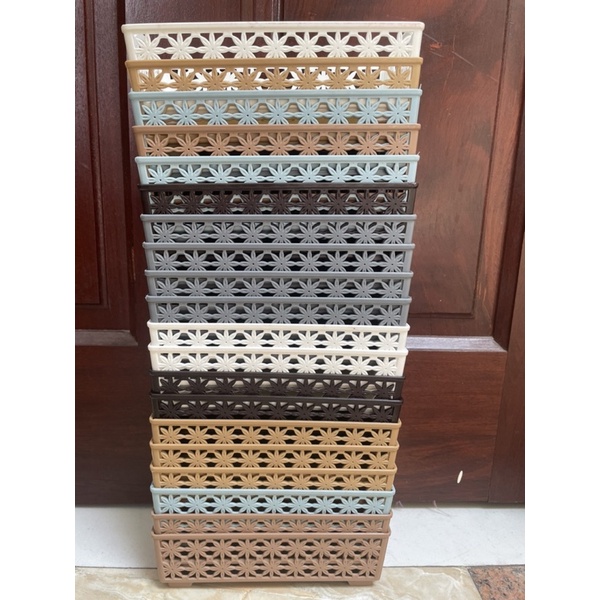 Rổ Nhựa Chữ Nhật Dài Màu Pastel Hàn Quốc Đựng đồ cá nhân