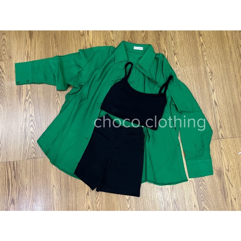 Áo somi đũi Nhật tay dài nữ mùa hè, vải mát, form oversize (ảnh tự chụp)