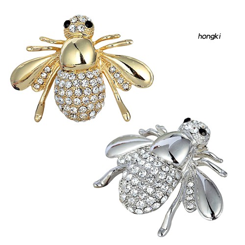 Ghim cài áo hình chú ong đính kim cương giả thời trang dành cho nữ