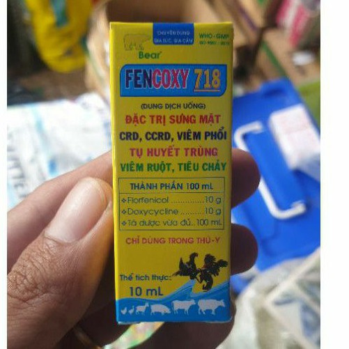 FENCOXY 718 GÀ ĐÁ TIÊU CHẢY, TỤ HUYẾT TRÙNG, VIÊM PHỔI, VIÊM RUỘT, CRD, CCRD
