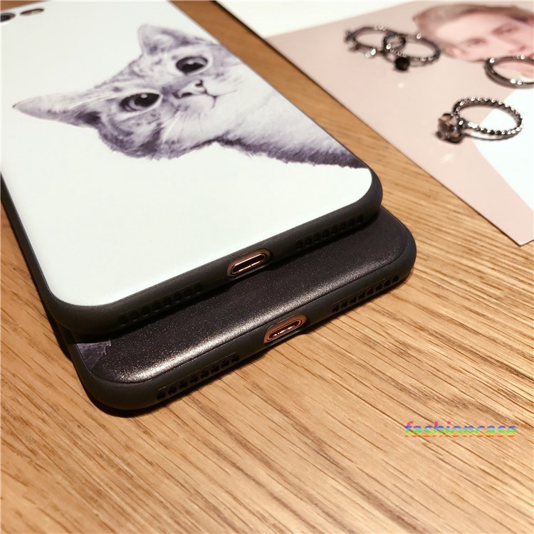 Ốp điện thoại họa tiết chú mèo hoạt hình dễ thương màu đen trắng cho IPhone 11 6 7 6S 8 Plus 12 mini 12 pro max X Se 2020 6SPlus 7Plus 6Plus 8Plus XS