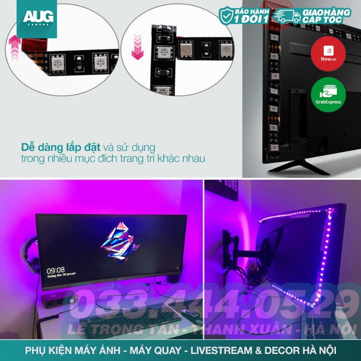 SALE | Cuộn đèn Led dây dán đổi nhiều màu (RGB) + Nguồn + Remote điều khiển - AUG Camera & Decor Hà Nội