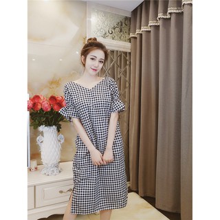 Đầm bầu nhún lưng sang chảnh DB018