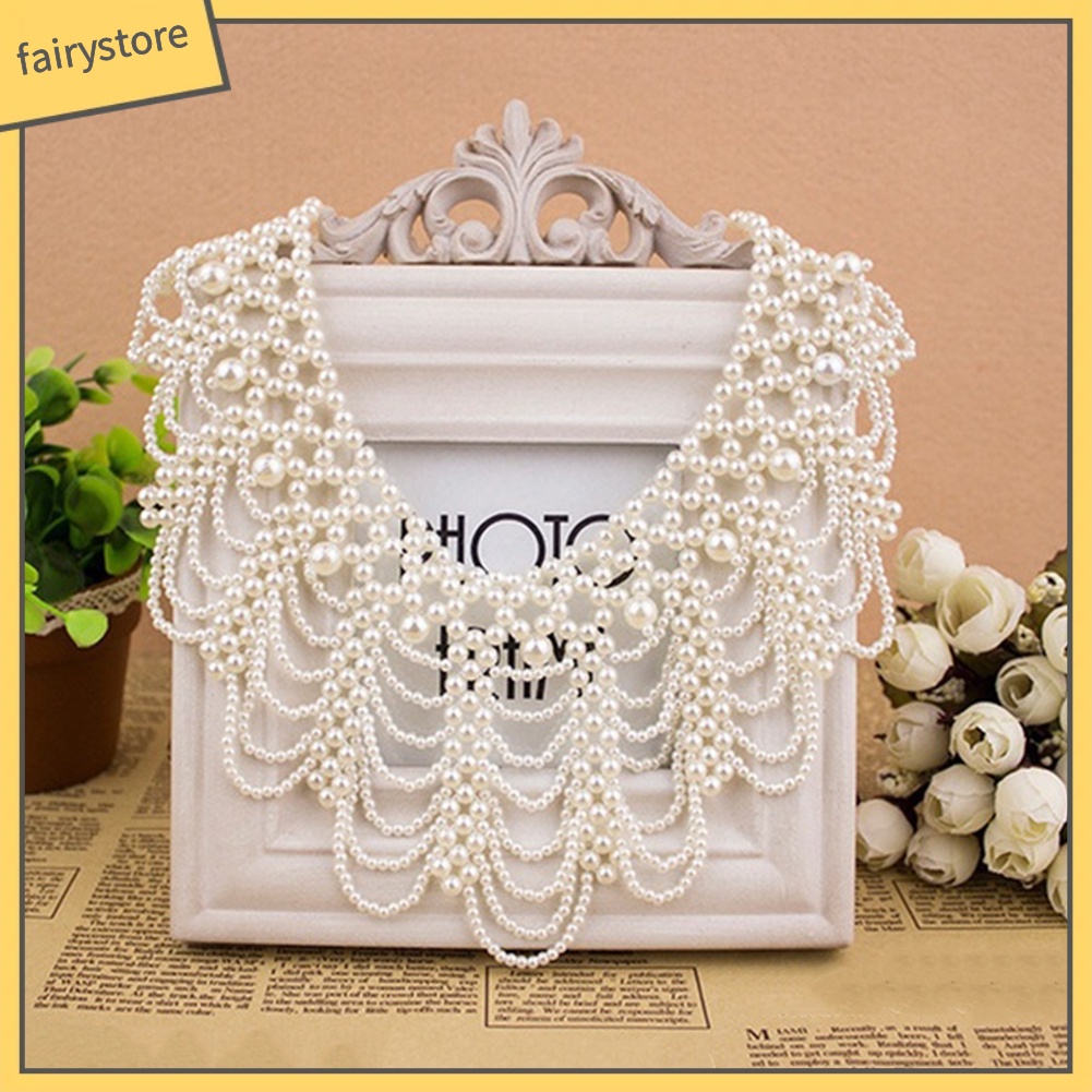 Vòng cổ statement ngọc trai giả thanh lịch cho nữ