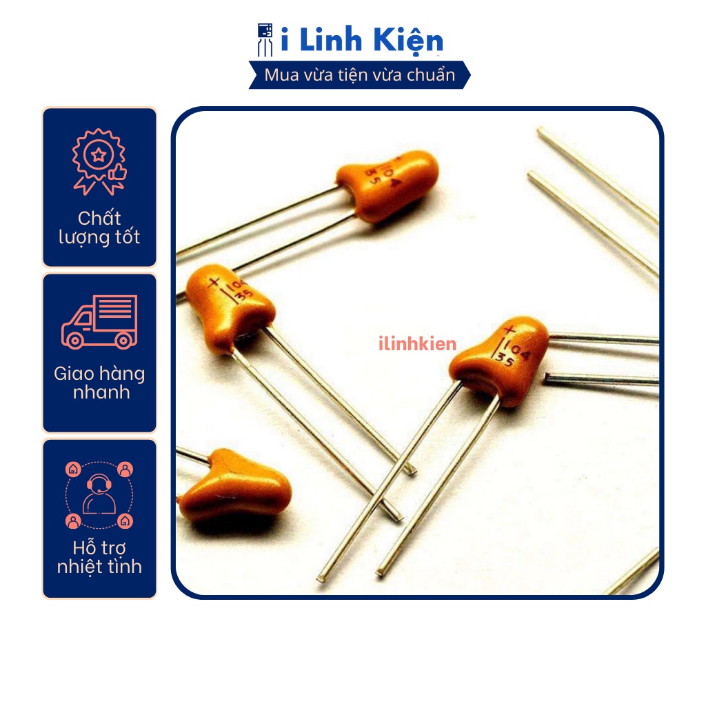 Tụ tantalum, tantalium chân cắm 35V 0.1uF - 10uF chất lượng tốt