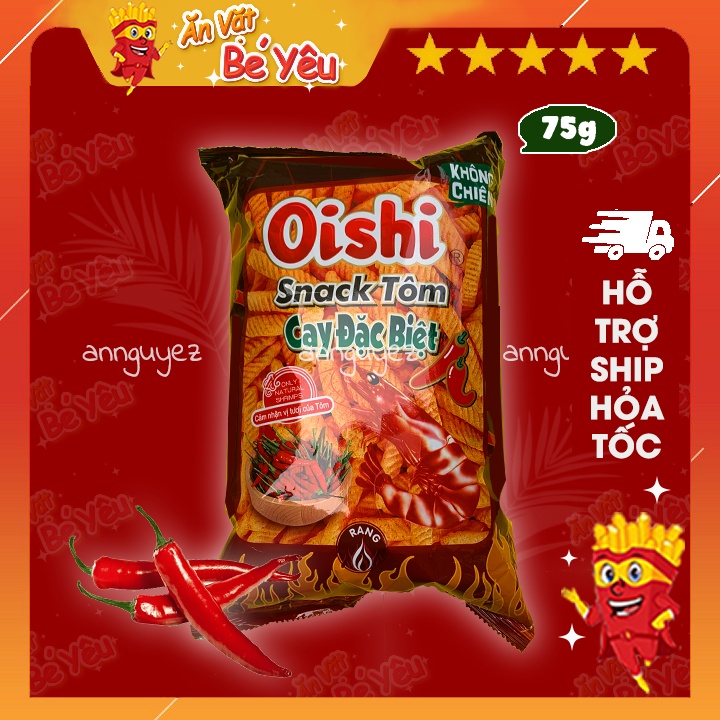 Bim bim Oishi snack tôm cay đặc biệt 75g siêu to khổng lồ