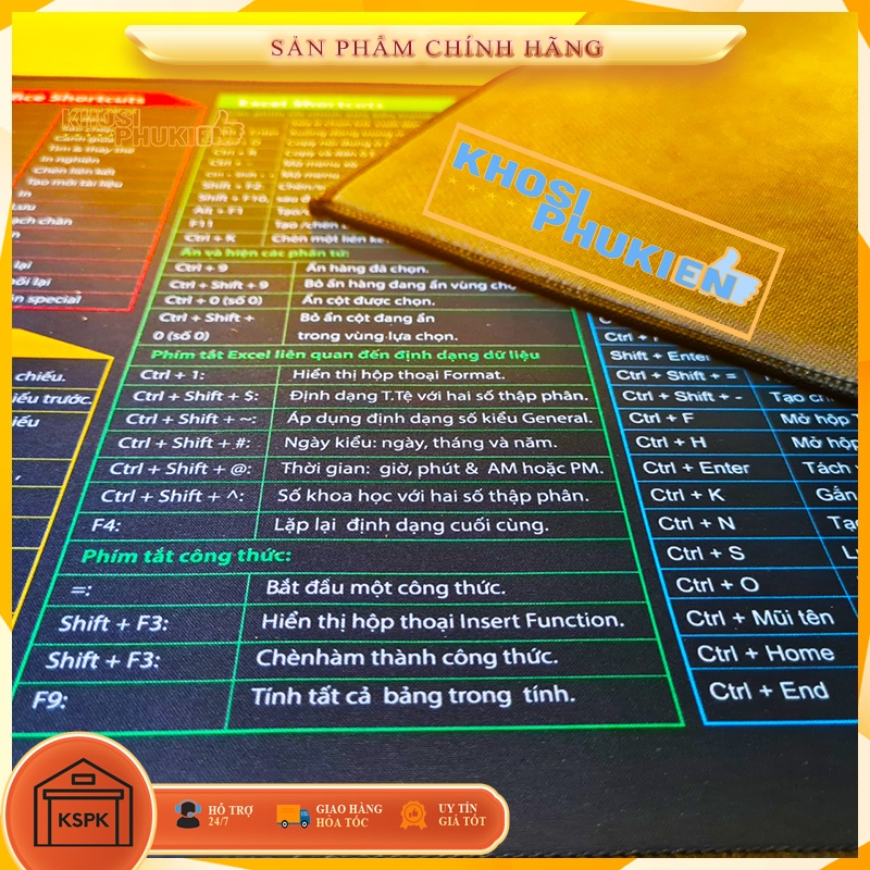 Lót chuột CỠ LỚN PHÍM TẮT VĂN PHÒNG GAMING CỰC DÀI KSPK mouse pad