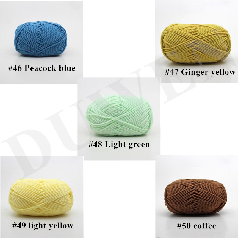 Cuộn chỉ đan len dệt kim thủ công 4 sợi cotton sữa mịn