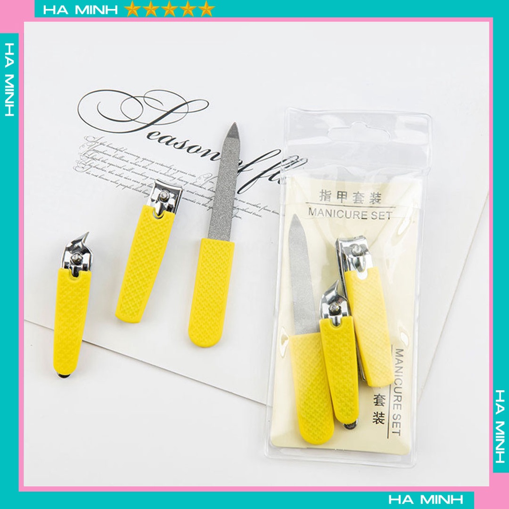 Bộ dụng cụ cắt móng tay 3 món cắt tỉa dũa móng