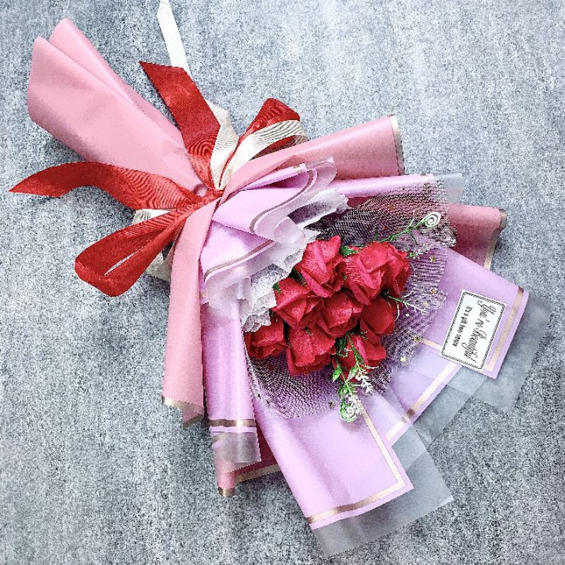 💥GIÁ SỐC💚 Bó 9B hồng sáp quà tặng style Hàn Quốc 💓