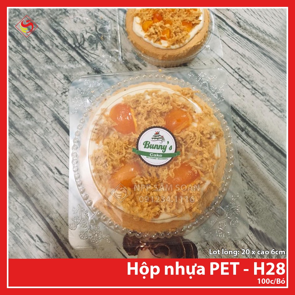 100c - Hộp H28 đựng bánh bông lan trứng muối