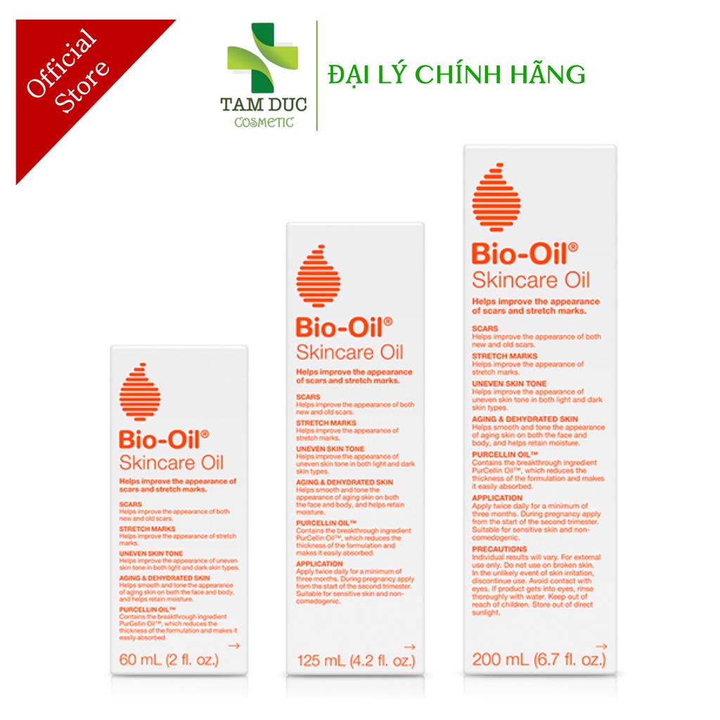 Dầu Chăm Sóc Da Bio-Oil Làm Giảm Rạn Da, Mờ Sẹo BIO-OIL SKINCARE OIL 60ML - 125ML - 200ML - Hàng Chính Hãng